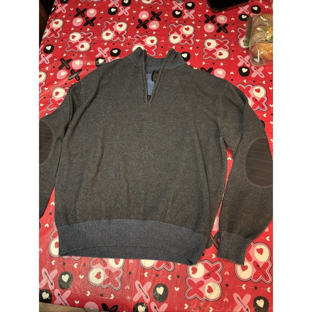 F/X Fusion Men's Black Cotton Knit 1/4 Zip Sweater Pullover - Size‎ XL